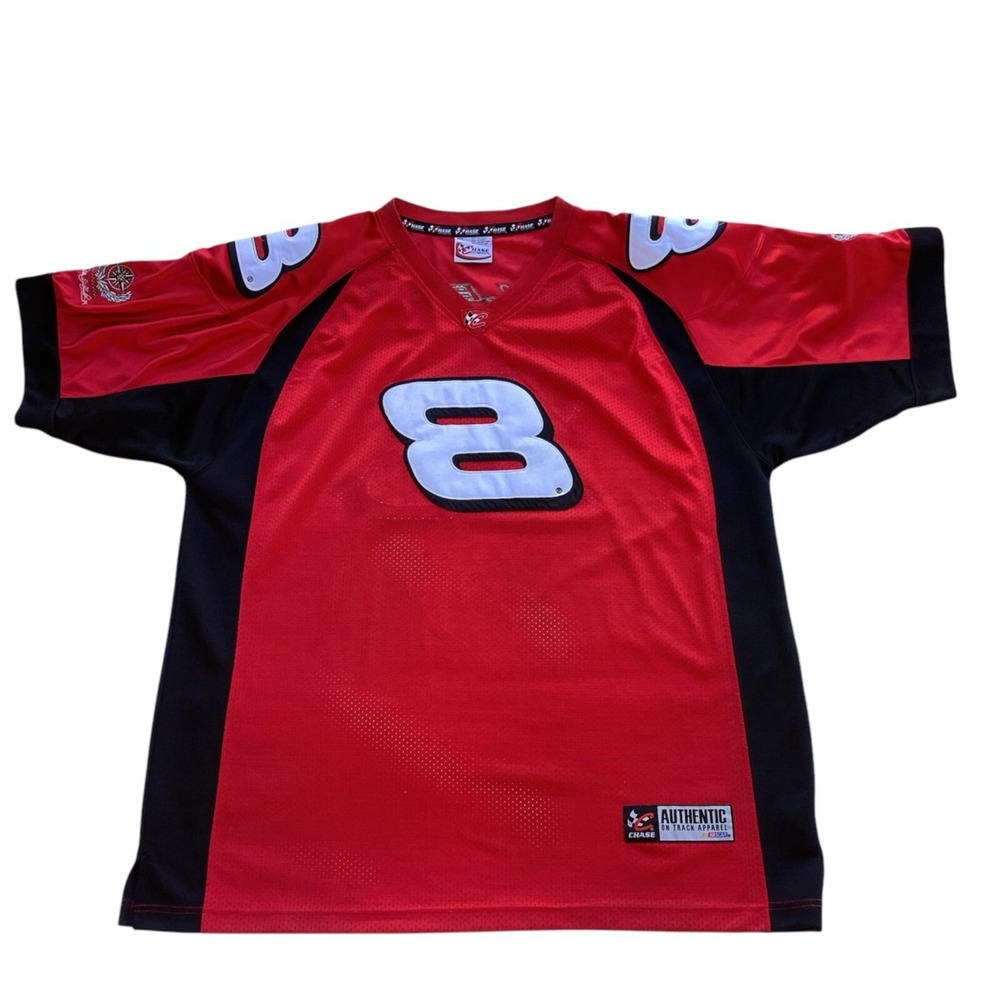 Dale Jr Chase Authentics Mens Red & Black NASCAR Racing Jersey 2XL